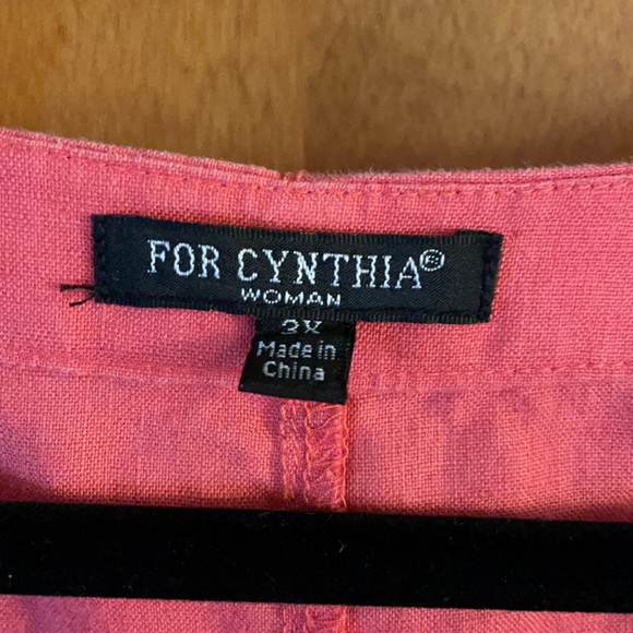 Red linen For Cynthia tunic - Picture 3 of 3